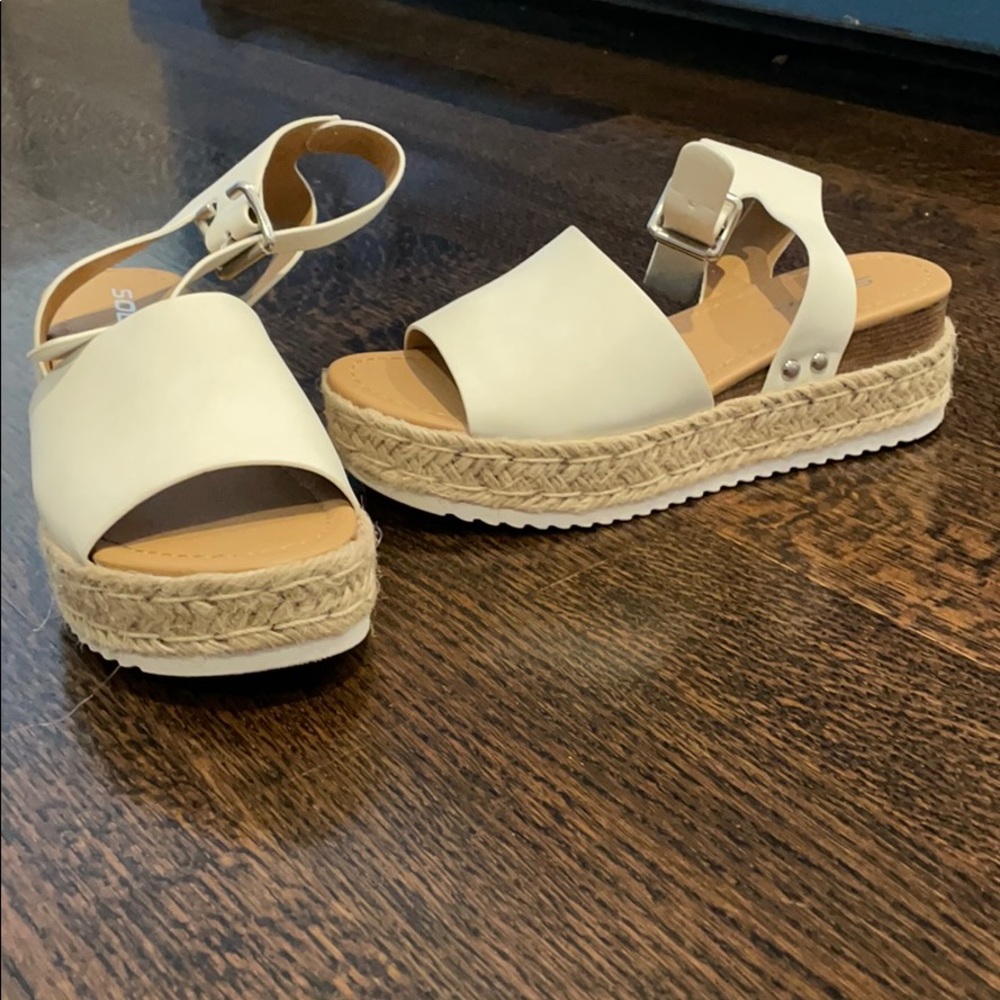 White platform sandals